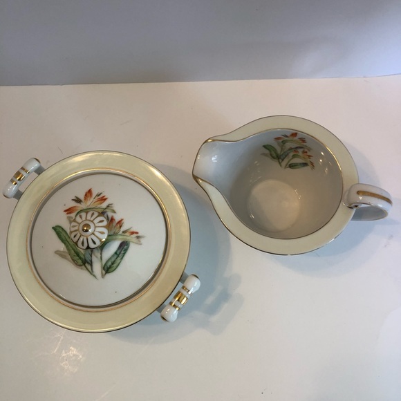 Occupied Japan Sugar & Creamer Bird Paradise - Picture 5 of 12